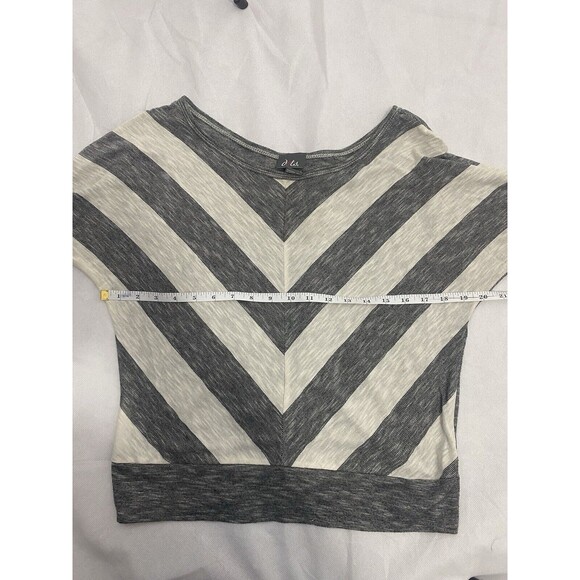 Dots Women Medium Gray And White Striped Blouse - Picture 4 of 8